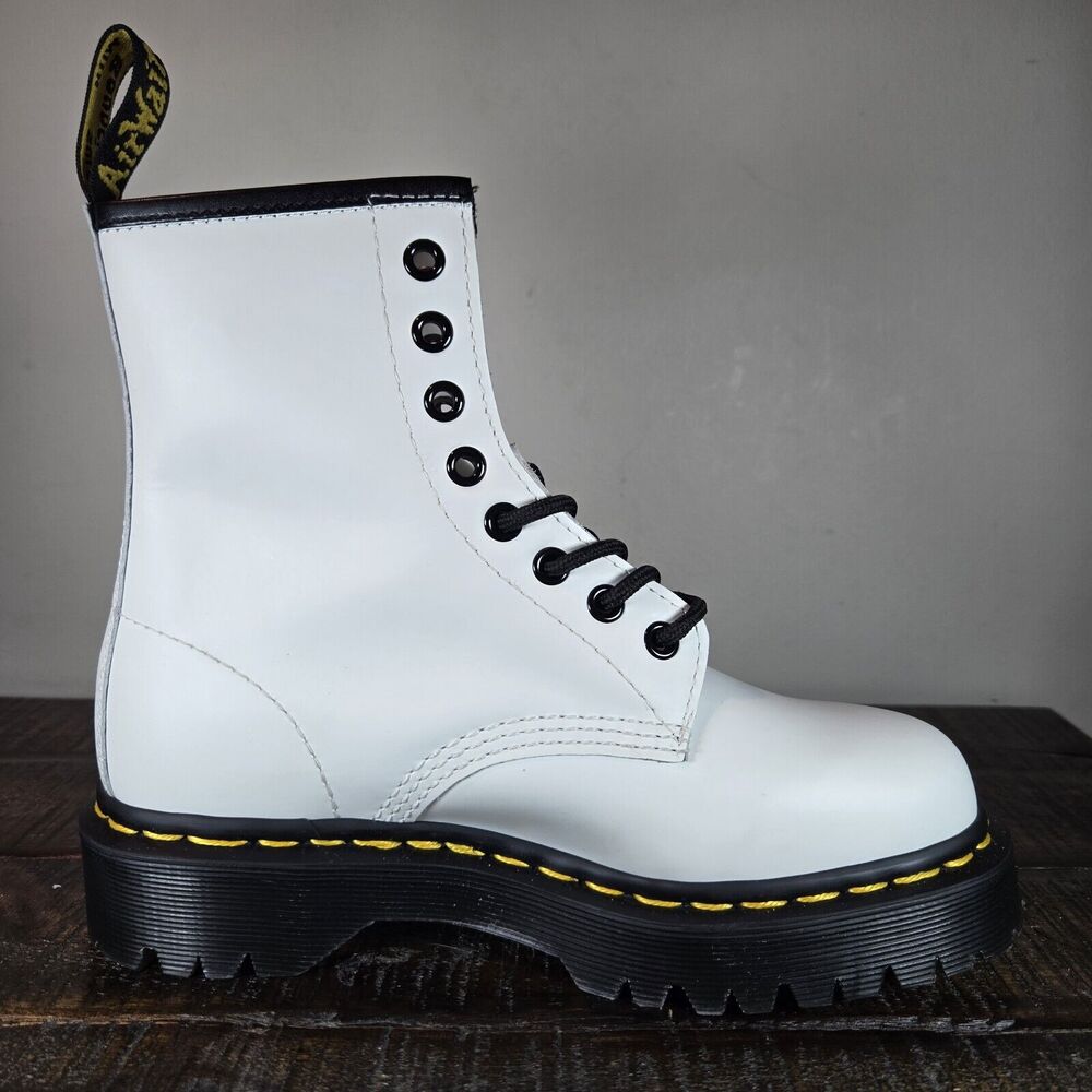 NEW Dr. Doc Martens 1460 Quad Womens Size 6 Lace Up Boots White Leather 26499 - Picture 8 of 12